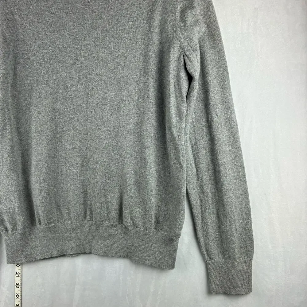 Banana Republic Cotton Cashmere Crew Neck Sweater Men's Large Grey Minimalist